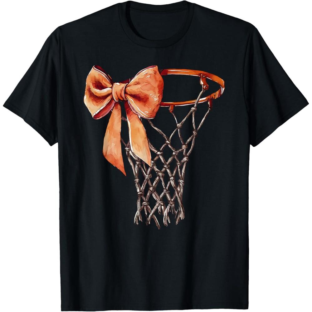 Basketball Game Day Coquette Bow Sports Lovers Cotton Men T Shirt M