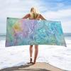 Boho Seestern Strandtuch, Schnelltrocknendes Saugfähiges Mikrofaser Badetuch, Handtuch mit Tropischem Blumendruck für Strand & Urlaub