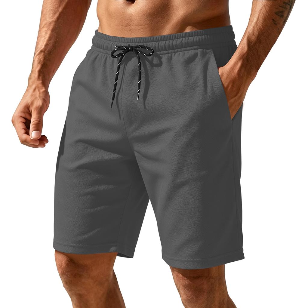 Heren Casual Atletische Shorts met Trekkoord Taille en Zakken Relaxte Pasvorm Lichtgewicht Ademend Stof voor Dagelijks Gebruik