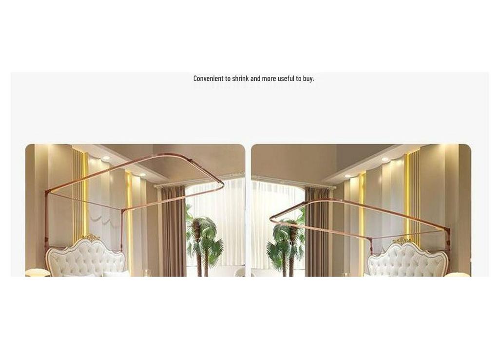 Thickened U-Shaped Mosquito Net Tent: Rail-Type, Three-Door, Princess Style for Home Use (1.8/1.2 Bed)
