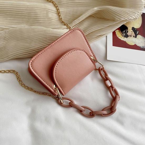 Women Crossbody Bag Small Handbag with Removable Metal Chain Shoulder Strap Crossbody Purse for Phone Lipstick Cards