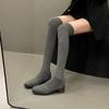 Langer Schaft Strickwolle Overknee High Heels Damen Neue Elastische Socken Stiefel Strümpfe Stiefel Dünne Stiefel Damen