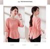 Chic Women's 2025 Slim Fit Pleated T-Shirt: Round Neck, Flattering Waist, Summer Style