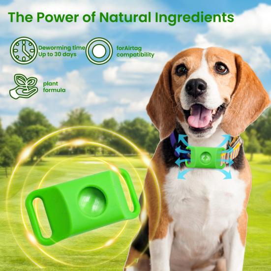 Flea Prevention Tag for Dogs Natural Ingredients Tick Repellent Tag Waterproof Collar Tag with 2 Refills Adjustable for Small Medium And Large Dogs