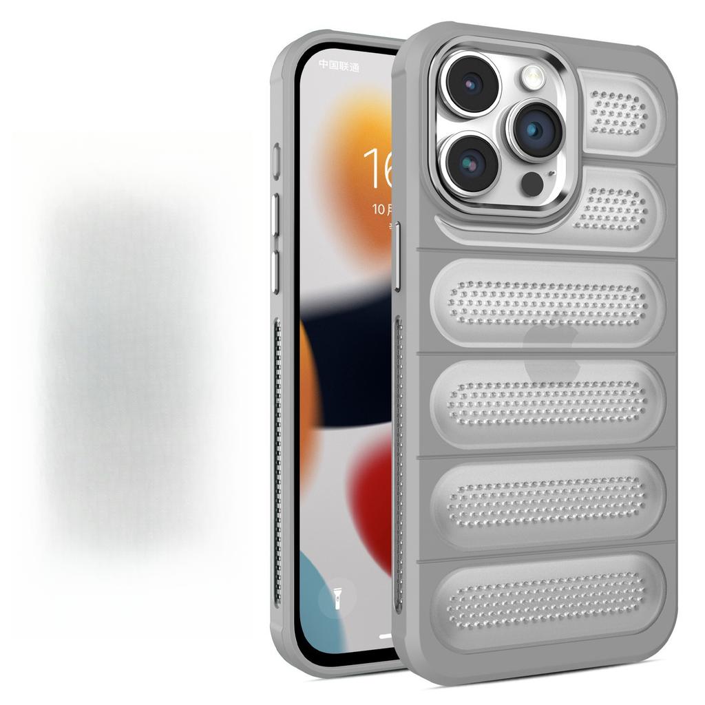 Applicable To IPhone16proMax Frosted Breathable Heat Dissipation Hole Mobile Phone Case Apple 15 Anti-fall Mesh Shell 14 Protective Cover