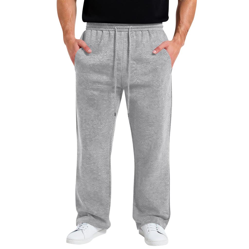 Mens Wide Leg Sweatpants Loose Drawstring Waist Casual Jogger Pants Soft Comfy Relaxed Fit Trousers for Everyday Wear