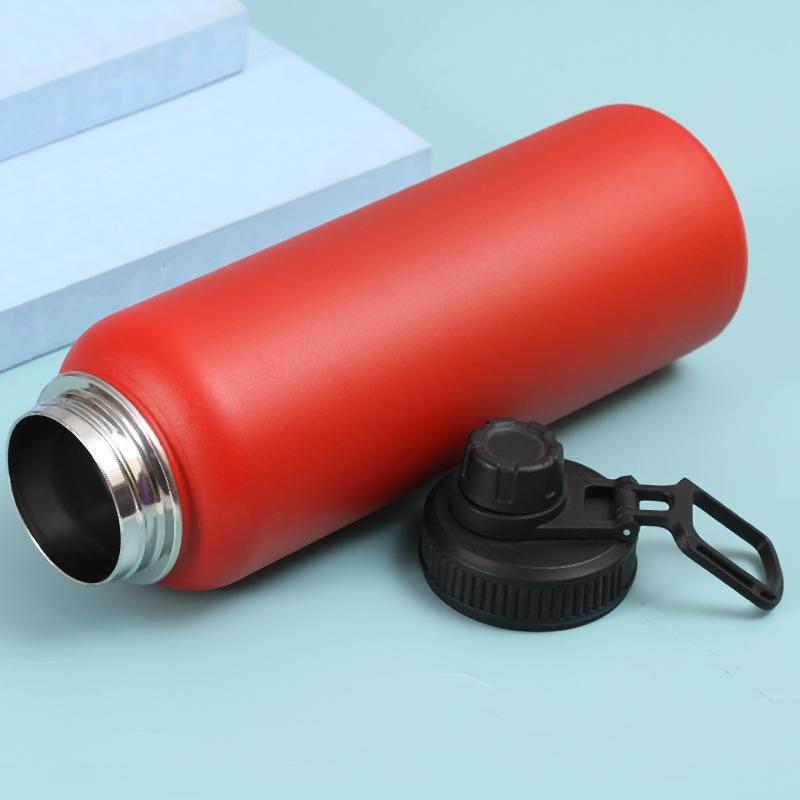 Isolierte Wasserflasche, 540 ml, 18 oz, Edelstahl, doppelwandig, Vakuum, Weithals-Sportflasche mit auslaufsicherem Ausgussdeckel