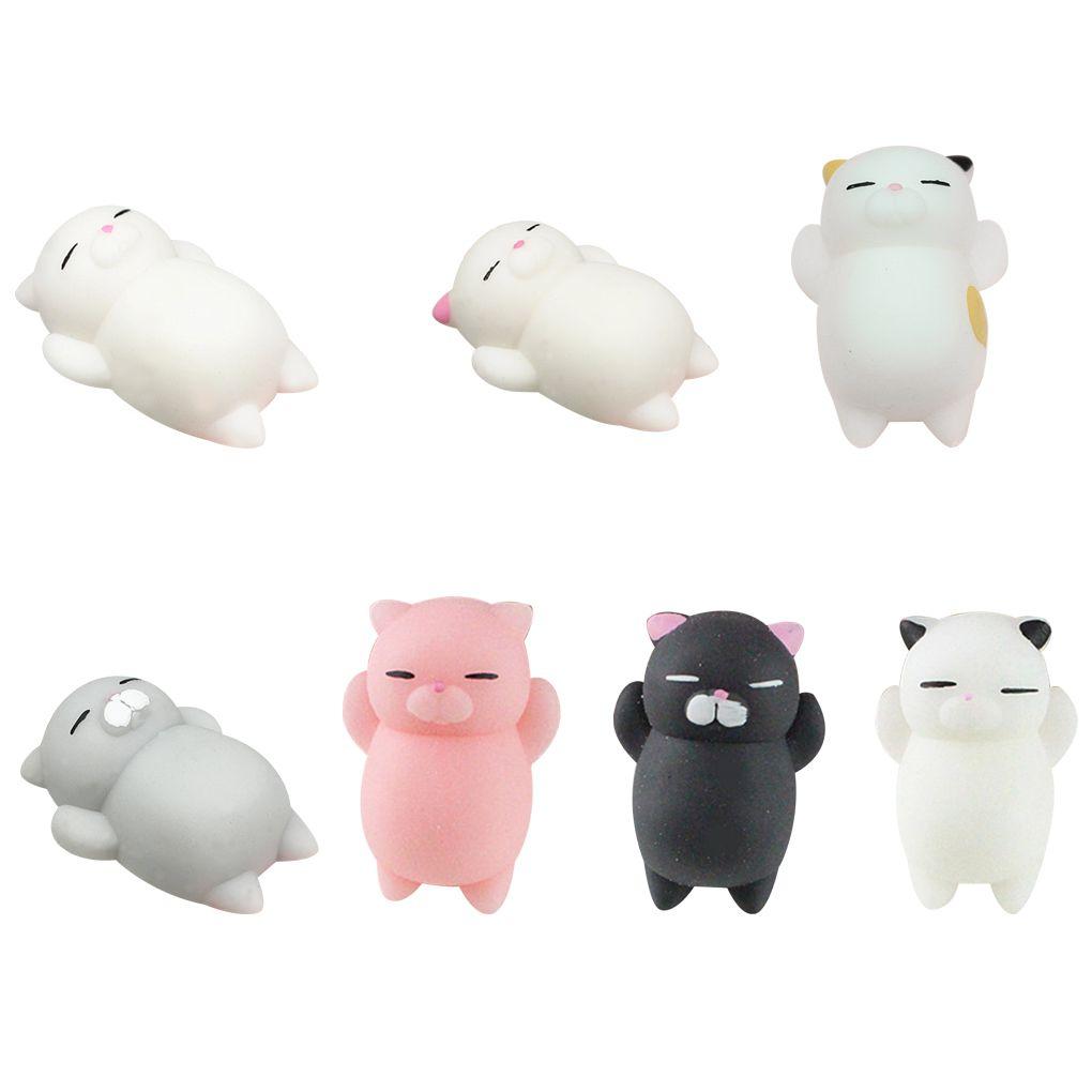 Mini Soft Cute Cat Pattern Wipes Ball Squeeze Rising Funny Toys Cats Design Interesting Toy Pressure Toys for A Gift
