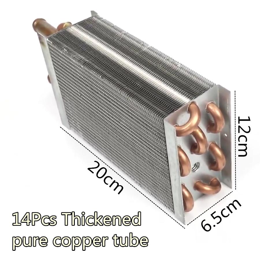 Universal Heater 12V Dual Sides 8 Port 14 Pass All Copper Coil for Car Truck Vintage Muscle Car Under-dash