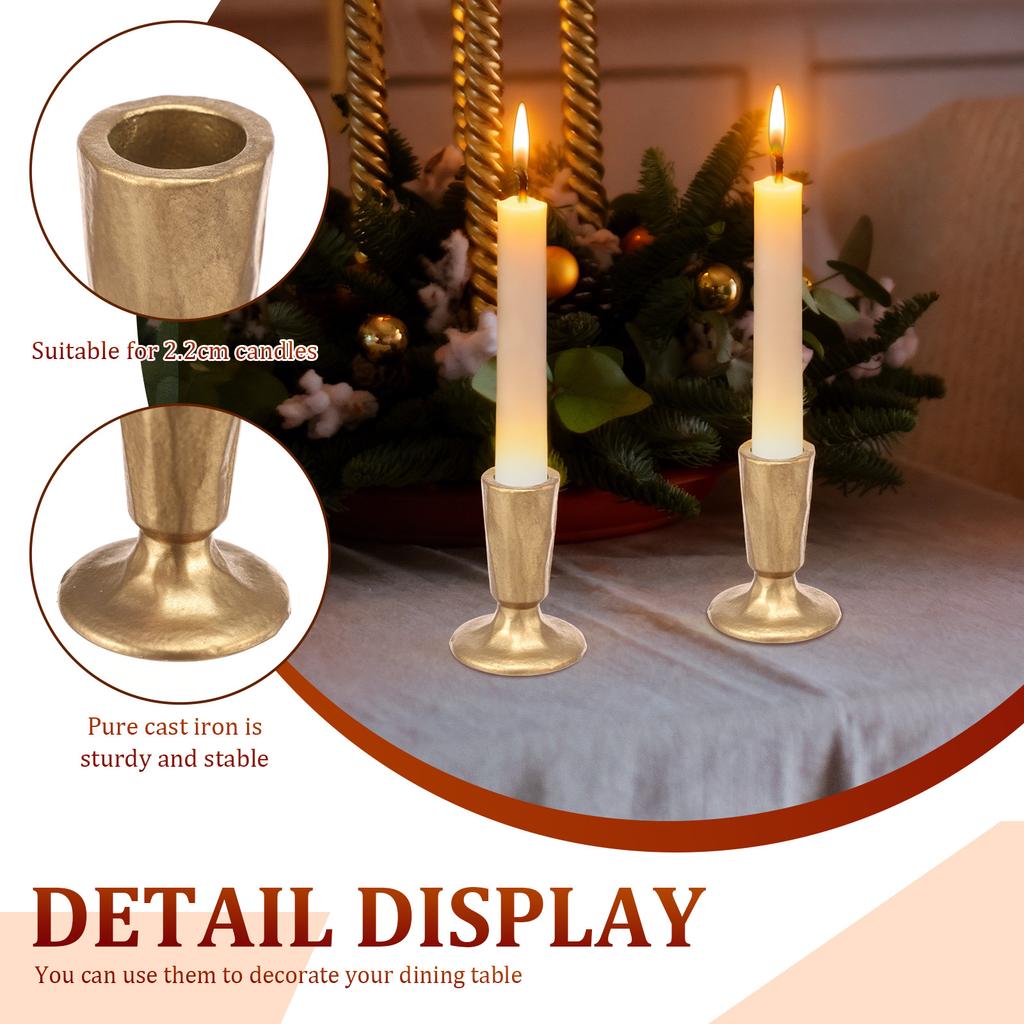 2/4 Pcs Vintage Candlestick Holders Gold Candle Holder Decorative Candlestick Set Candle Sticks Holder for Wedding Home Decor