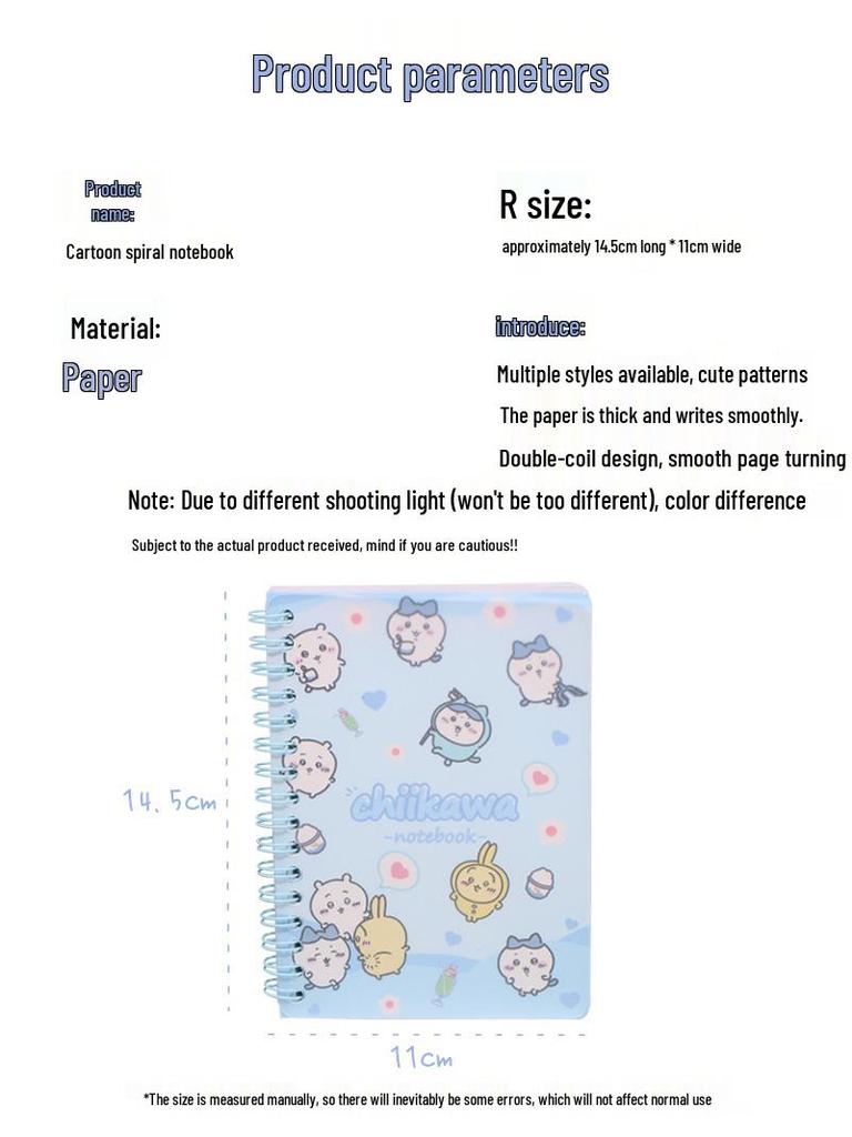 A6 Coil Notebook - Cute Diary with Color Pages for Elementary Students