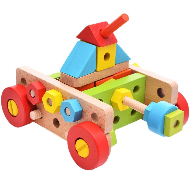 Children's Wooden Building Block Assembly Toy Set Christmas Birthday Gift