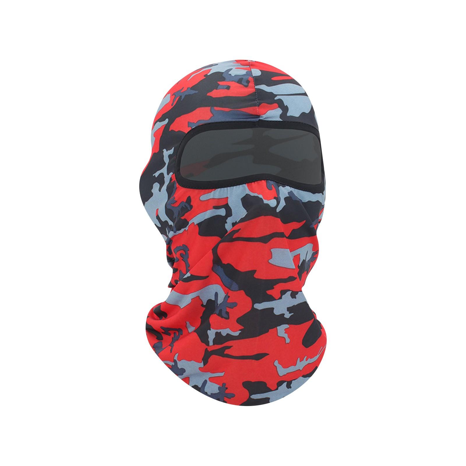 

Камуфляжна велосипедна маска для обличчя вітрозахисна спортивна хустка Капюшон від сонця One Size червоний