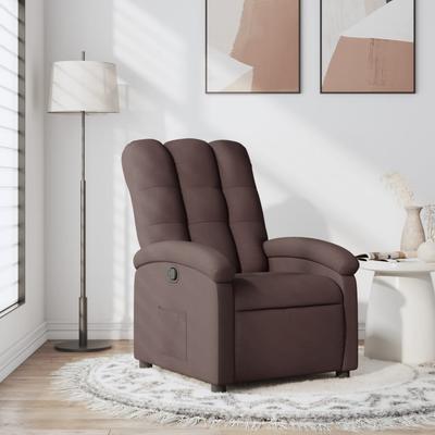 Vidaxl Foldable Armchair, Dark Brown, Fabric Upholstered