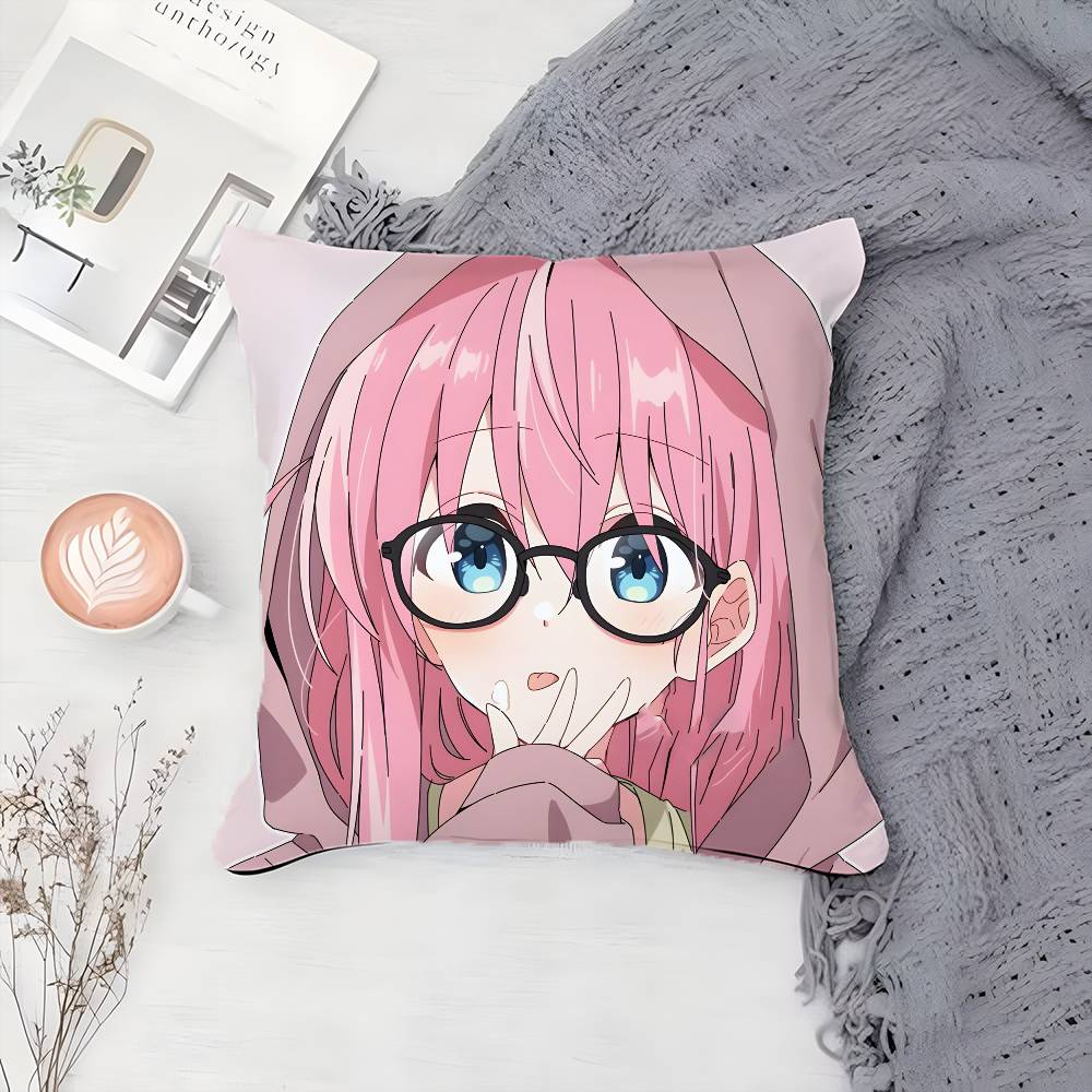 Anime B-Bocchi The Rock-MT Cartoon Pillow Case Printing Pillowcase Living Room Sofa Cushion Cover Bedroom Room Decor