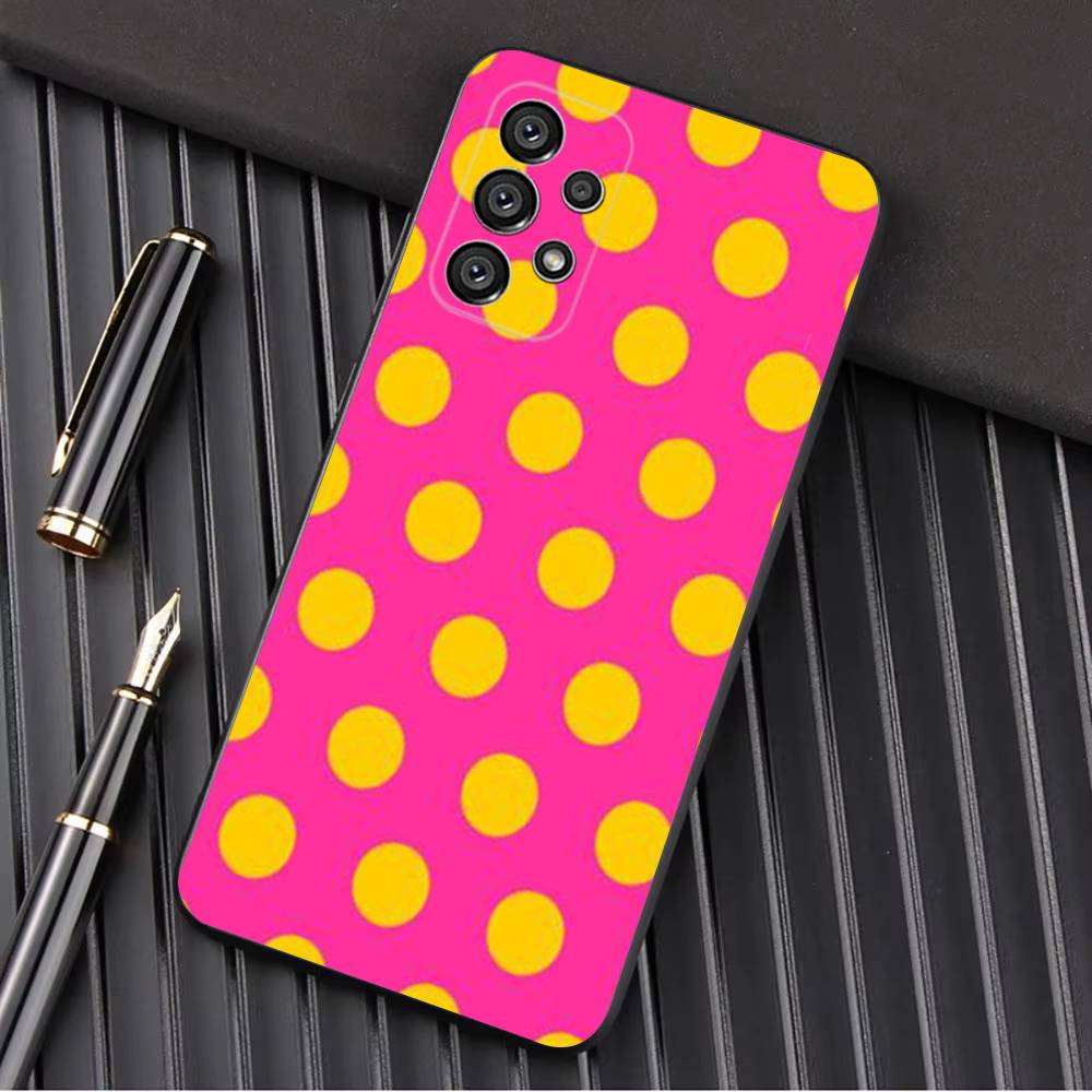 Color Polka Dot Phone Case For Samsung Galaxy A13,A21s,A22,A31,A32,A52,A53,A71,A80,A91 Soft Black Shell
