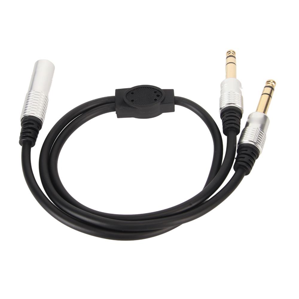 Plug and Play 6.35mm Female To 2 Male Cable 1.6ft 1/4 Inch Audio Splitter  Speaker Use