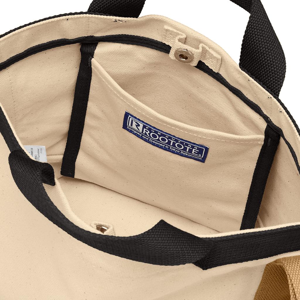 Small Tote Bag with Shoulder SN DELI Organic Cotton A 1369 Black [Rootote] Women's