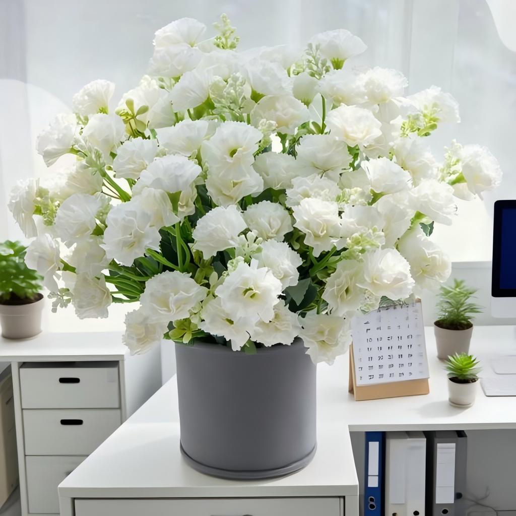 Artificial Flowers Rose Carnation Festival Wreath Accessory Outdoor Garden Courtyard Home Vase Dining Table Bonsai Wedding Decor