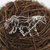 Fashion Antique Silver Openwork Alloy Horse Pony Brooch Animal Pin Brooch Unisex Corsage Badge Clothing Suit Jewelry Accessories