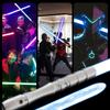 YDD Lightsaber with LED Metal Force Sound Rechargeable Sword Hilt and Ice Blue Blade, Hilt, FX, Effects, Sensor, Light-Up (Silver Blade)