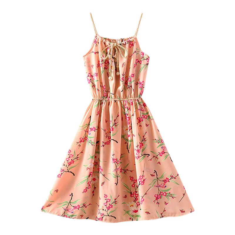 

Женское платье с цветочным принтом Сарафан без рукавов Платье One Size