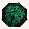 Grüner Cthulhu Mythos - Mystischer Oktopus Regenschirm, Tragbarer 3-fach Regenschirm für Damen & Herren, Weihnachtsgeschenk ES328