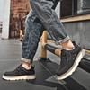 Board shoes men's 2025 new leather soft-soled casual trend versatile tooling shoes men's thick-soled heightening lace-up rhubarb boots