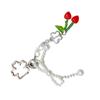 Fashion Pearl Bowknot Keychain Pendant Sweet Cute Cherry Keyring Hanging Decorations for Purse Bag Backpack Handbag