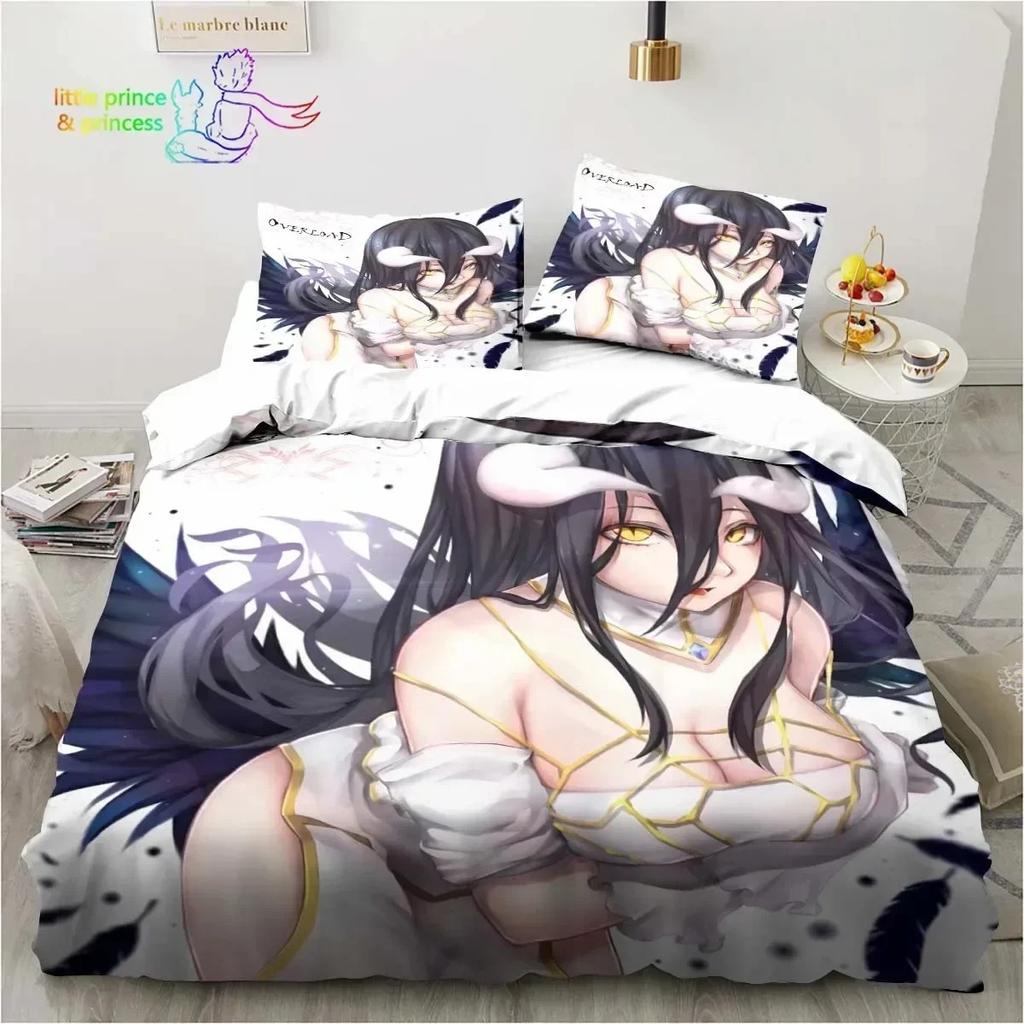 3D Print Albedo Overload Bedding Set Single Twin Full Queen King Size Bed Set Bedroom Hentai Anime Girl Bedding Gift