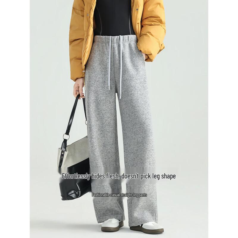 Women's Wool Blend Relaxed Fit Straight-Leg Pants