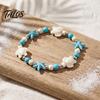 Lightweight Vacation Wrist Jewelry Summer Beach Bracelet, Bohemian Sea Shell Turtle Braided Handmade Woven Casual Daily Wear Accessory String