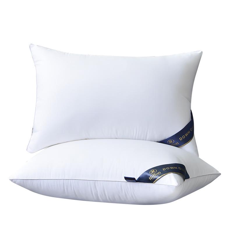 Luxury Feather Velvet High & Low Support Pillows - Neck Protection and Comfort Pair