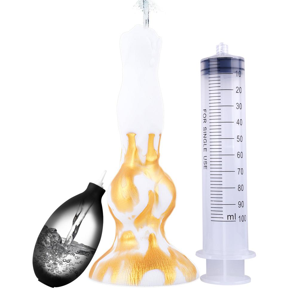 Realistic Canine Ejaculation Kit - Squirt Animal Dildo with Removable Butt Plug, Penis Toy for  Play,adult Sex Toy