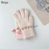 Thick Knitted Gloves Windproof All Finger Gloves Daily Warm Gloves  Women Girls