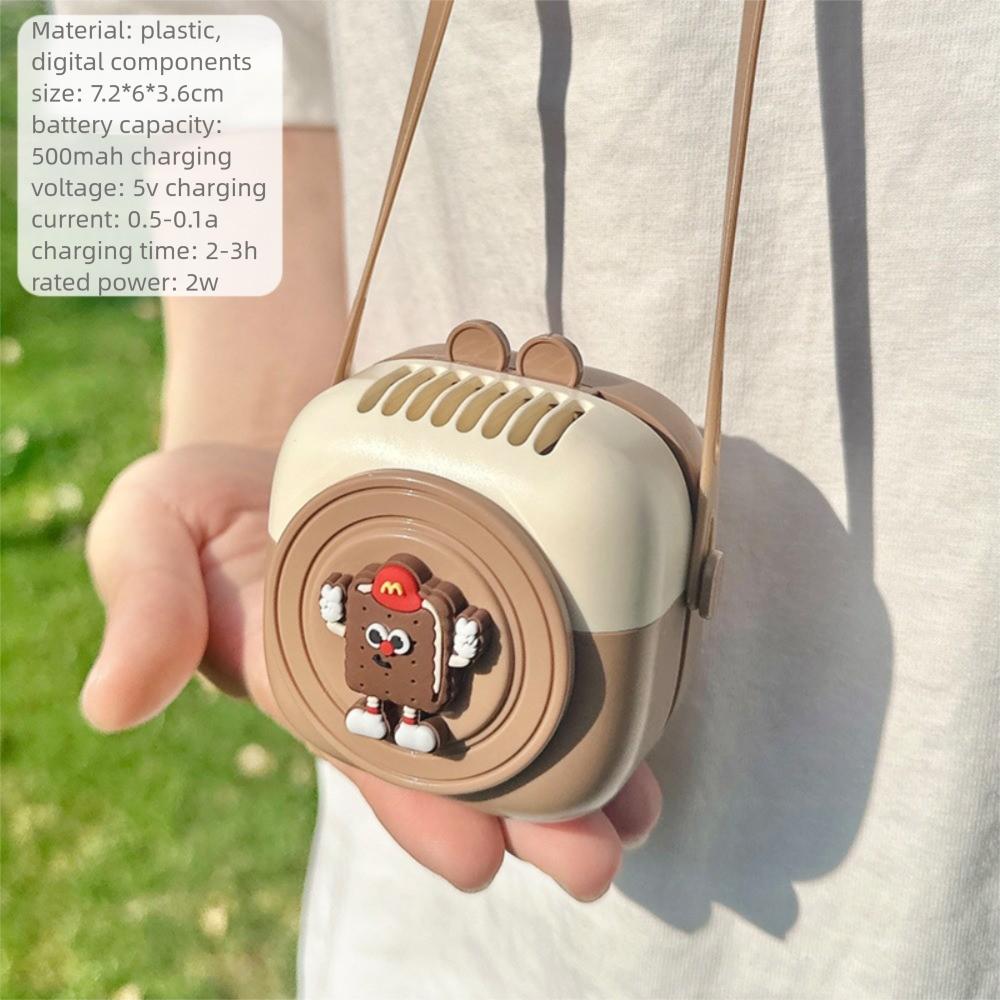 USB Rechargeable Halter Fan Quiet Operation Mini Fan Portable Handheld Fan  Travel Companion