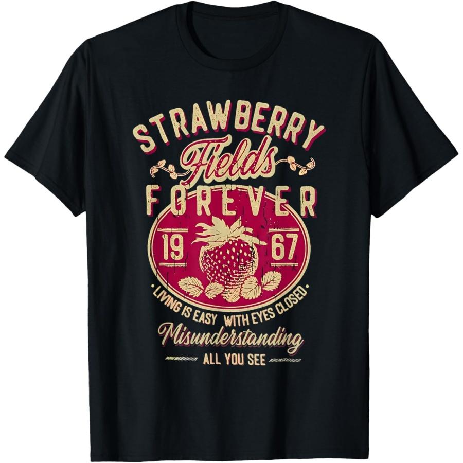 Strawberry Fields Forever 1967 Gifts For Music Lovers Fruit T-Shirt S чёрный