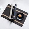 Striped PVC Table Mat Woven Waterproof And Oil-proof Non-slip Light Luxury Table Mat Simple Household Cup Mat 45x30cm