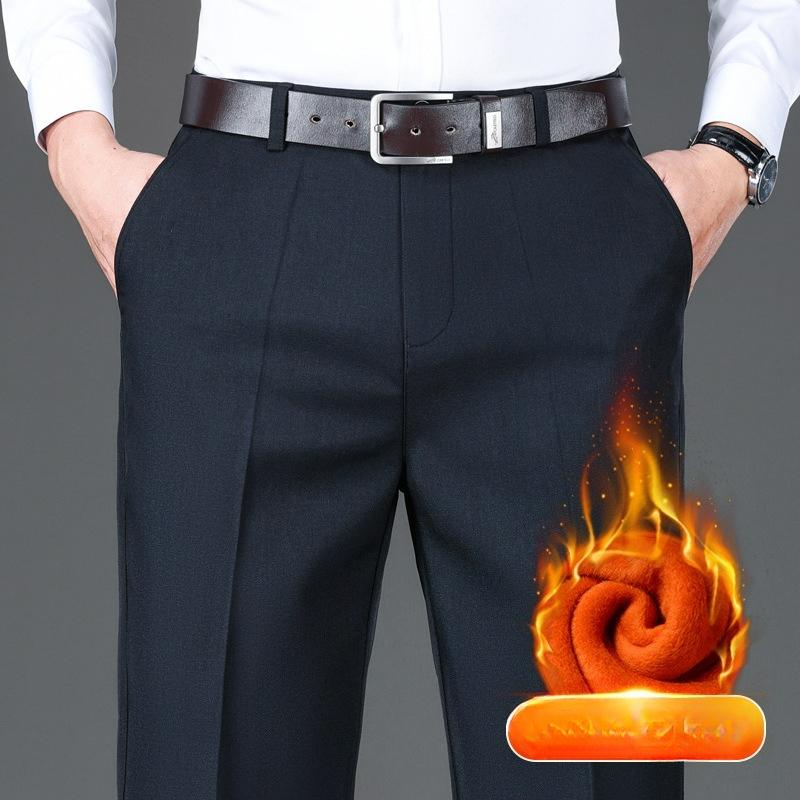 Autumn and Winter Men's Casual Pants Plus Velvet Loose Straight-leg Business Trousers Men's Long Pants