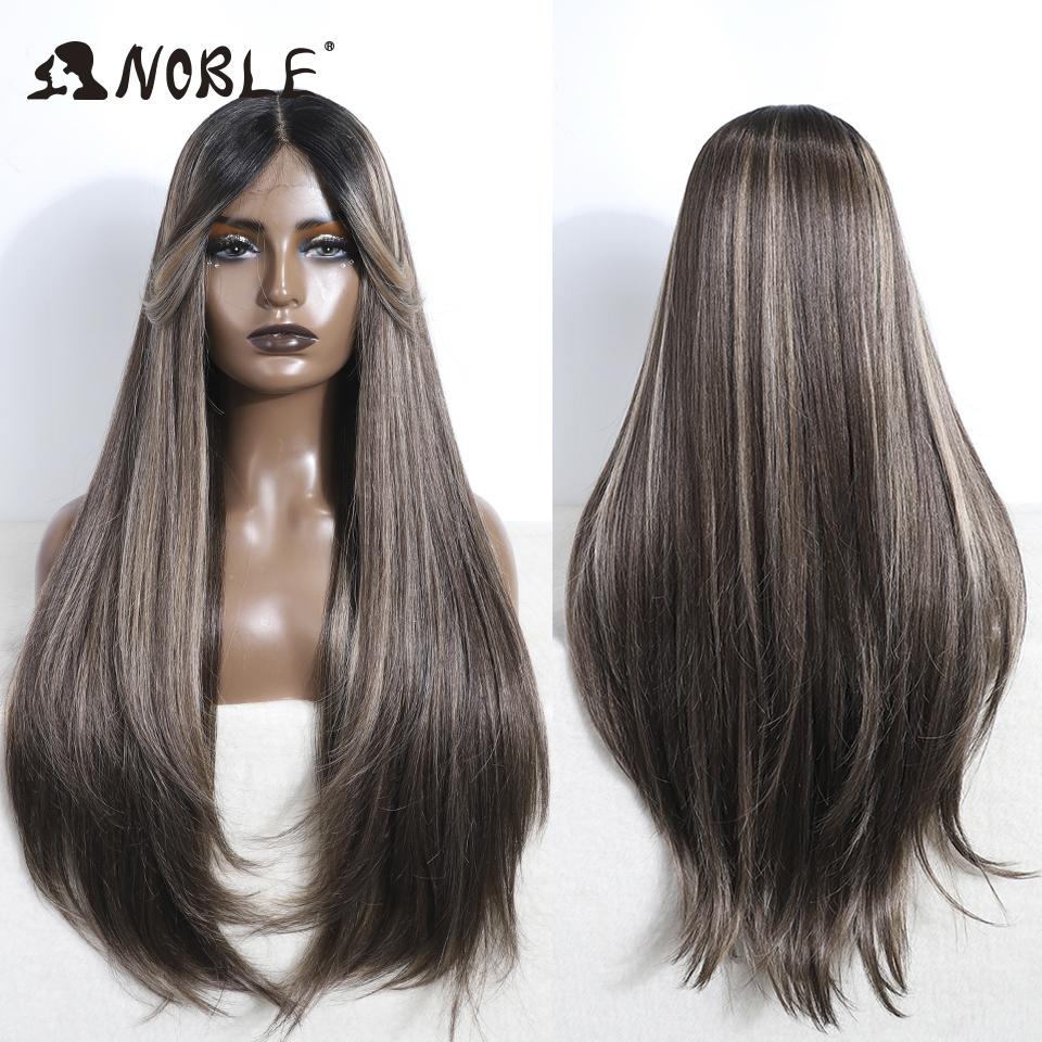Noble Lace Front Wig Cosplay Straight Lace Wig 30 Inch White Wig Lace Part Wig For Women Synthetic Lace Front Heat Resistant Wig