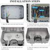 16A Outdoor Switched Waterproof Socket Wall Electrical Power Outlet Dual USB Ports 2 Gang