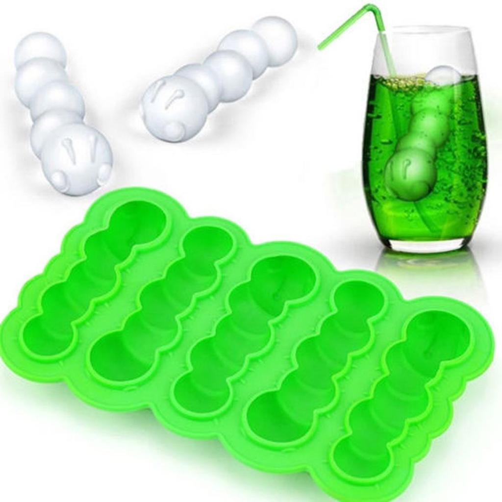 1Pc Funny Caterpillars Silicone Ice Cube Mold Tray Styling Worm Shape Freeze Ice Ice Cream Tools