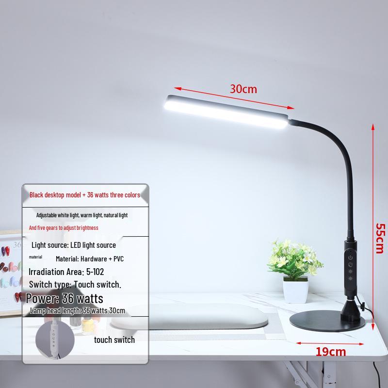 Ultra-Bright LED Desk Lamp: Clip-On Light for Nail, Beauty, Embroidery, & Eyelash Work.