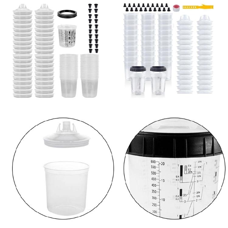 Vasos Desechables para Preparación de Pintura Taza Mezcladora para Pistola de Pintar con Escala de Medición Para Pintura Automotriz Fácil de Usar