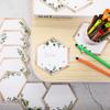 60 Pcs Simply Boho Hexagons Cutouts for Plant Themed Classroom Bulletin Board Decor Greenery and Wood Grain for Farmhouse Rustic Classroom Décor