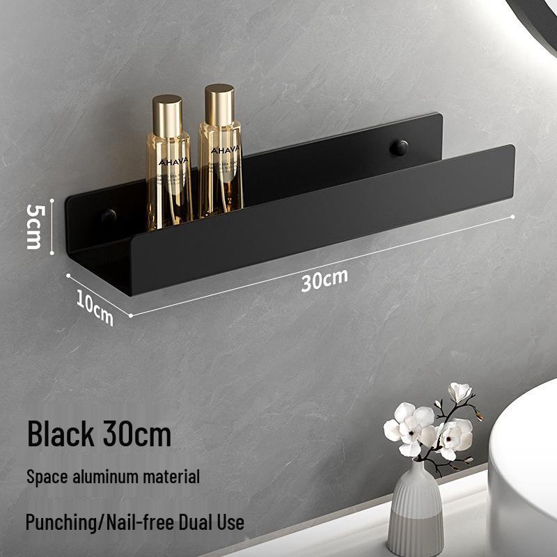 Punch-Free Bathroom Mirror Shelf with Towel Rack
