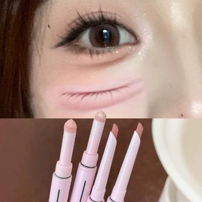 Oboustranná tužka na ležícího bource 2 v 1 Zvýrazňovač Nude Kontura spodního víčka Aegyo-sal Oční linky Make-up tyčinka s detailním štětcem