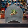 Tropical Boat Floral Washed Baseball Cap Unisex Adjustable Cotton Twill Outdoor Travel Hat