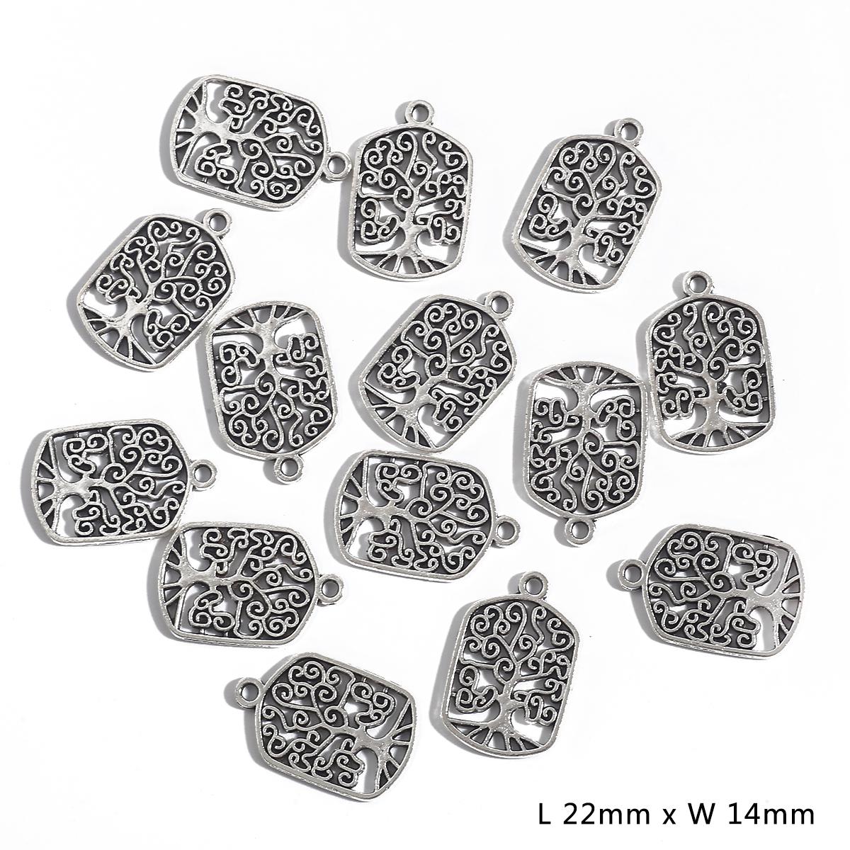 

10-30 шт. микс тибетских посеребренных подвесок в виде дерева для изготовления ювелирных изделий, аксессуаров для браслетов, фурнитуры для ювелирных изделий своими руками 03 22×14mm 20pcs серебряный