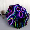 1pc Neon Ghost Automatic Folding Umbrella with 8-Rib Windproof Design, Portable Foldable Sunshade Umbrella For Halloween 017